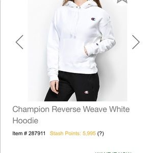 Kids Champion white hoodie